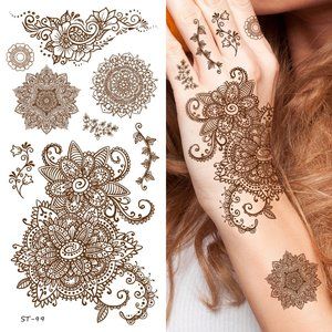 Supperb Temporary Tattoos - Inspired Henna Flowers